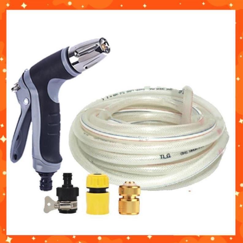 Bộ dây và vòi xịt rửa xe tưới cây tăng áp 15M(cút đồng nối 713-1) 206817