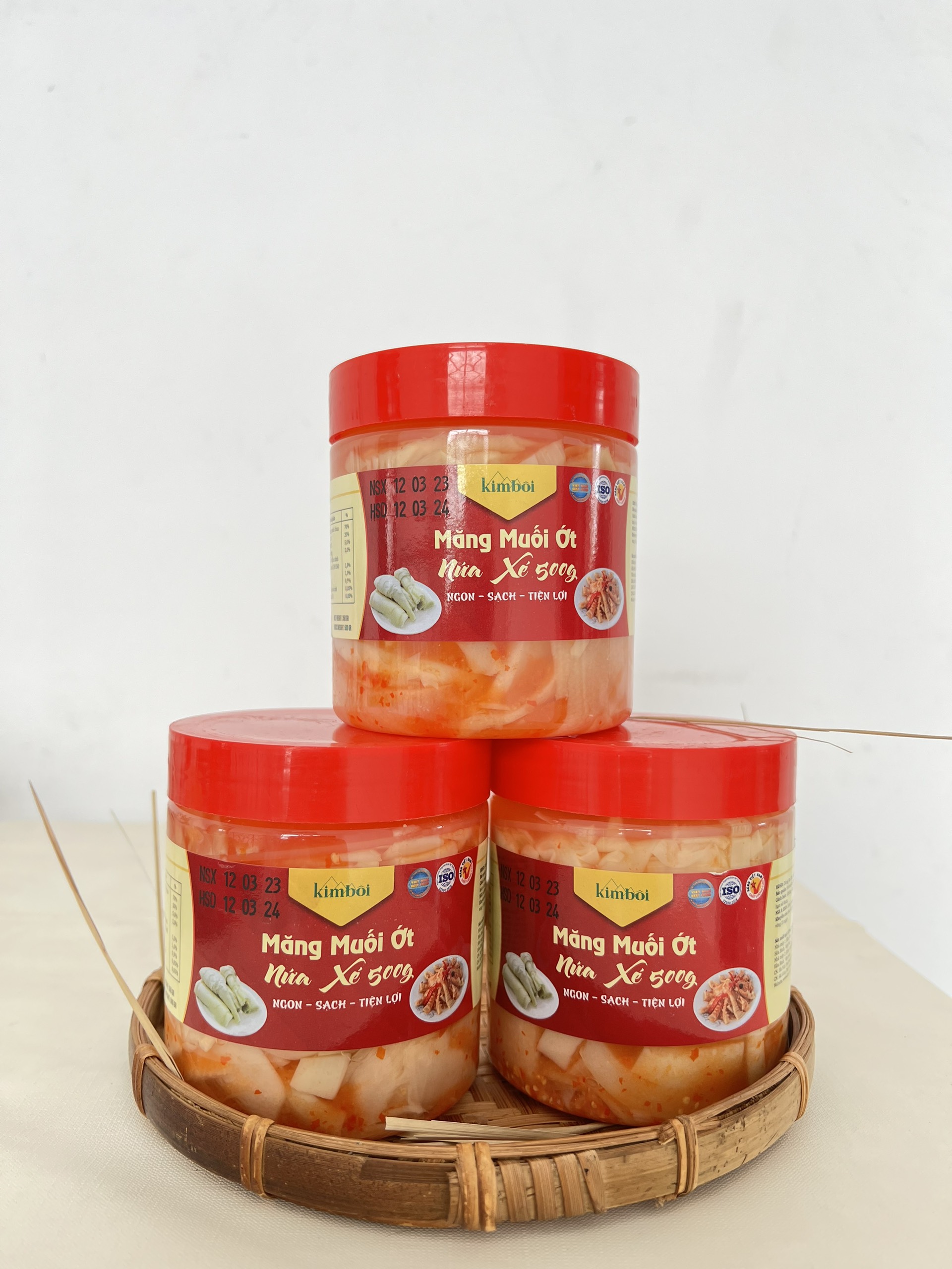 Măng Muối Ớt Nứa Xé Kim Bôi 500g