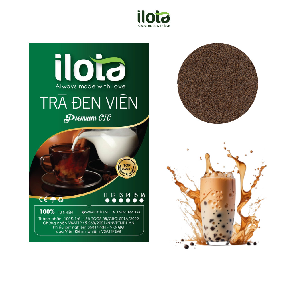 Trà Đen Viên (hồng trà) Premium CTC ILOTA nguyên chất cao cấp 500g