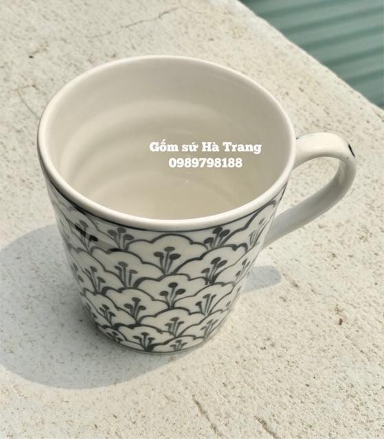 Cốc sứ Bát Tràng Vẽ hoạ tiết thủ công dung tích 250ml