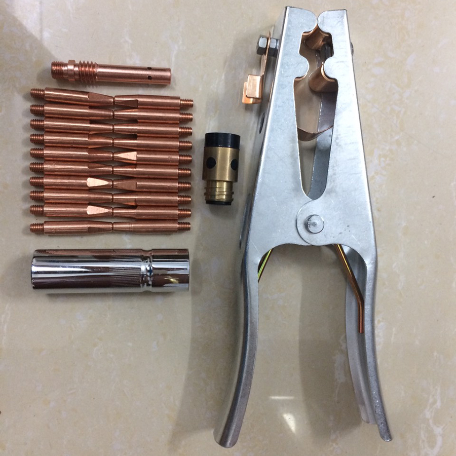Combo 20 bép M6x45x1.2+ Kẹp mát 500A+Chụp khí 500A+Cách điện+Khuyến mãi nối bép P500 ren trong