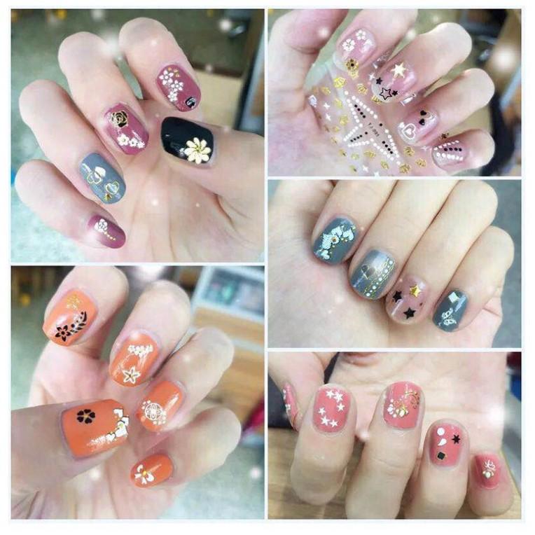 Sticker dán móng hoạt hình dễ thương không độc hại (1 tờ 30-50 hình dán)