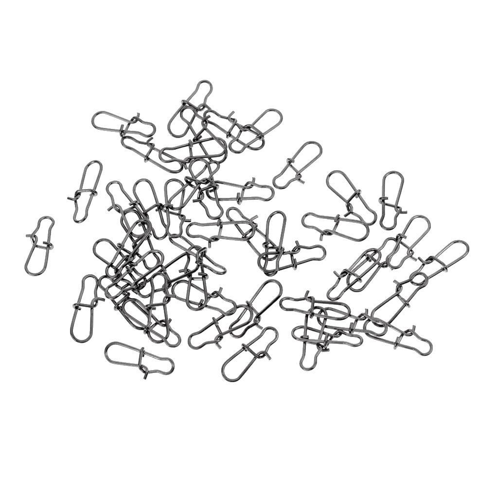 100Pcs Fishing Connector Snap Links For Swivels Clips Sea Rig Fishing Tackle