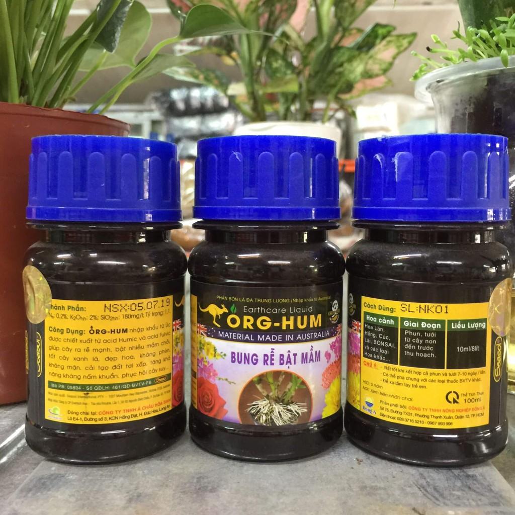 PHÂN BÓN LÁ ORG - HUM 100ML bung rễ bật mầm
