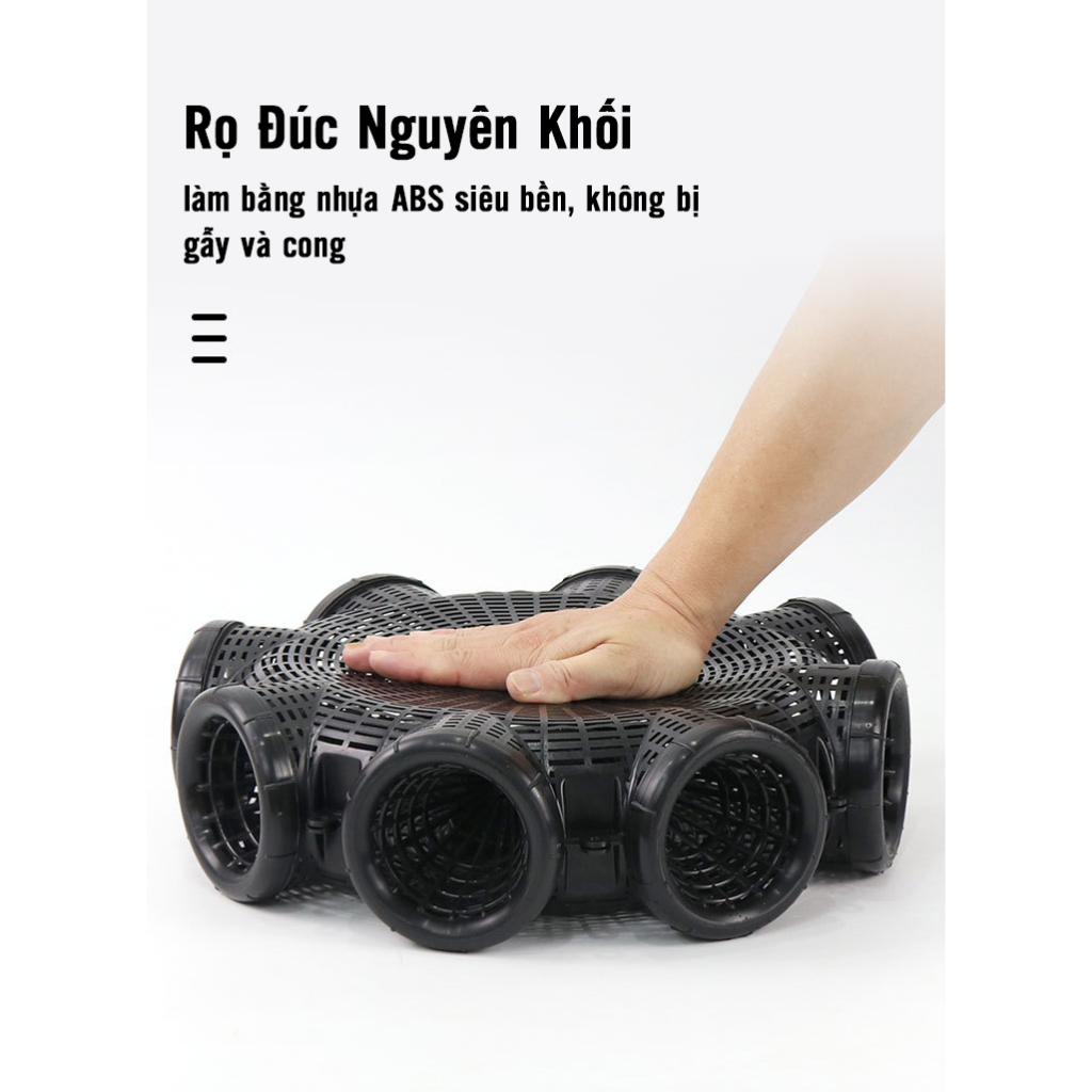 Rọ Bẫy Cá, Cua, Lươn, Tôm 8 Cửa Nhựa PP - Lồng Bẫy Tôm, Cua, Cá, Lươn, Trạch Hiệu Quả Cao