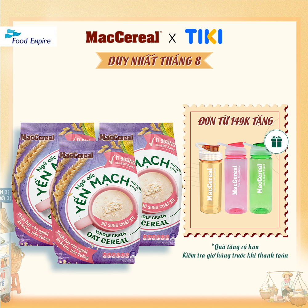 Combo 3 túi Bột Ngũ Cốc Dinh Dưỡng Ít Đường - MacCereal (túi 20 gói x 28g)