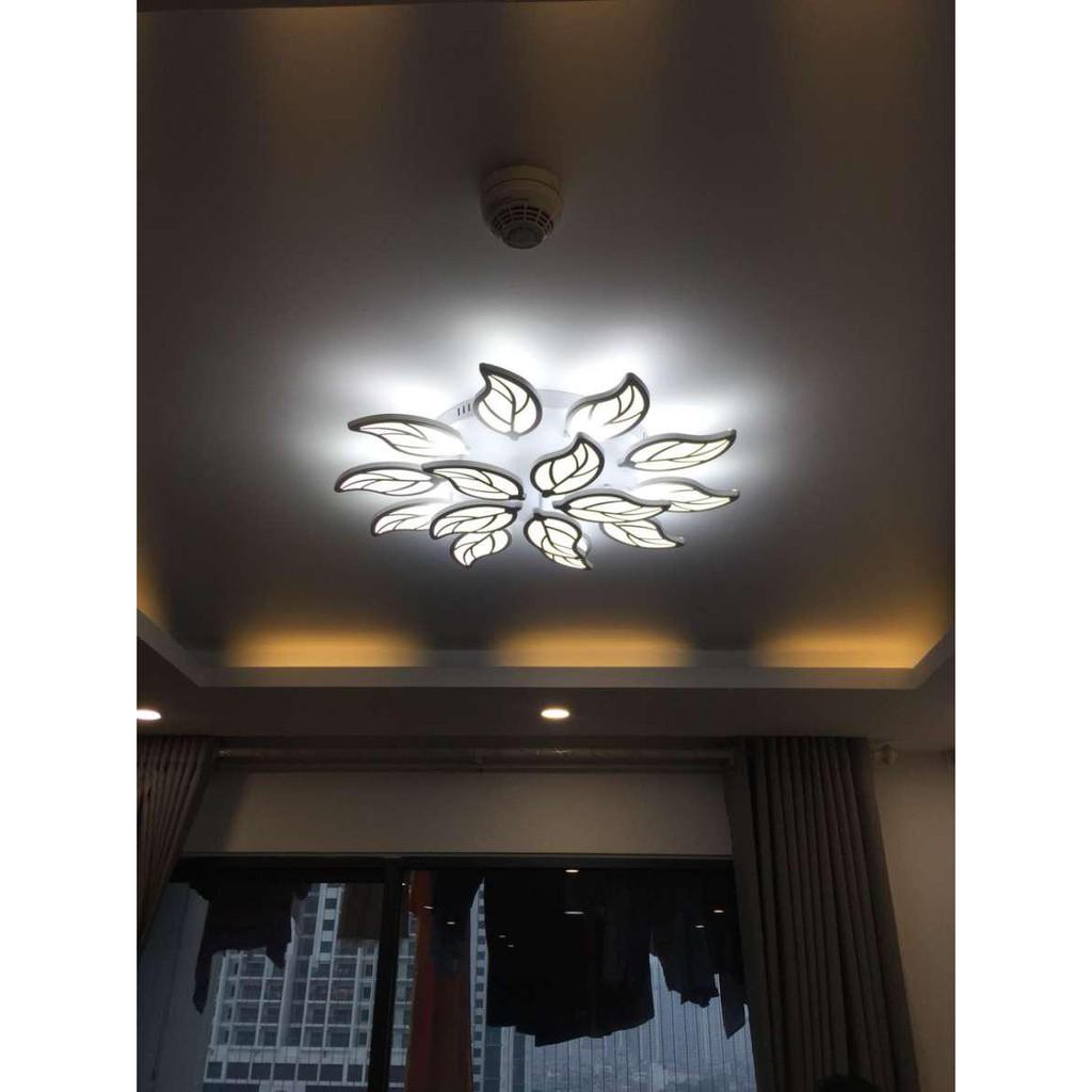 Đèn Ốp Trần LED - Mâm Lá Cây Tre Ba Màu Ánh Sáng Có Điều Khiển Từ Xa
