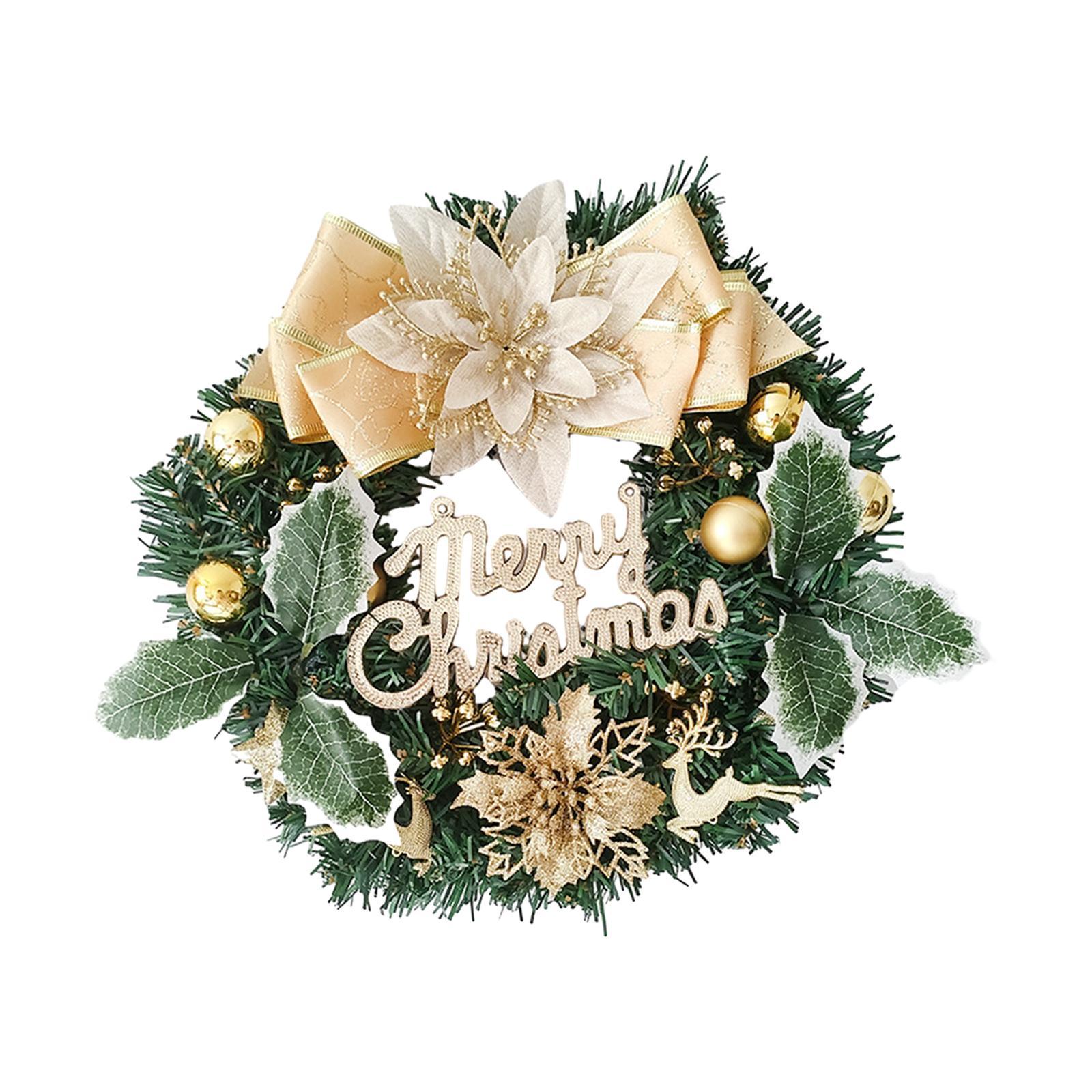 Faux Christmas Wreath Wreath for Front Door 30cm Holiday Garland Decoration Xmas Wreath for Wall Festival Living Room