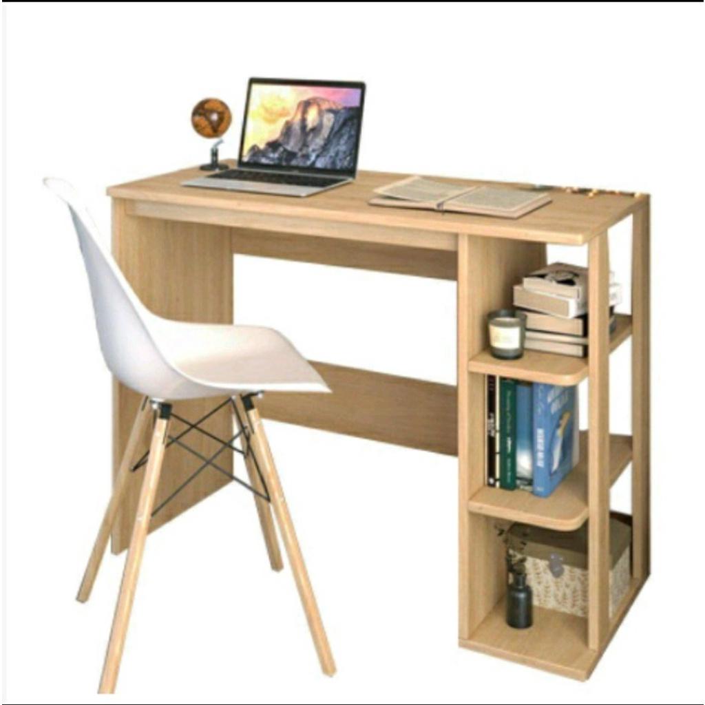 Bàn Làm Việc, Bàn Học Sinh Gỗ MDF Lắp Ghép Kết Hợp Kệ Sách 4 Tầng Tiện Dụng.