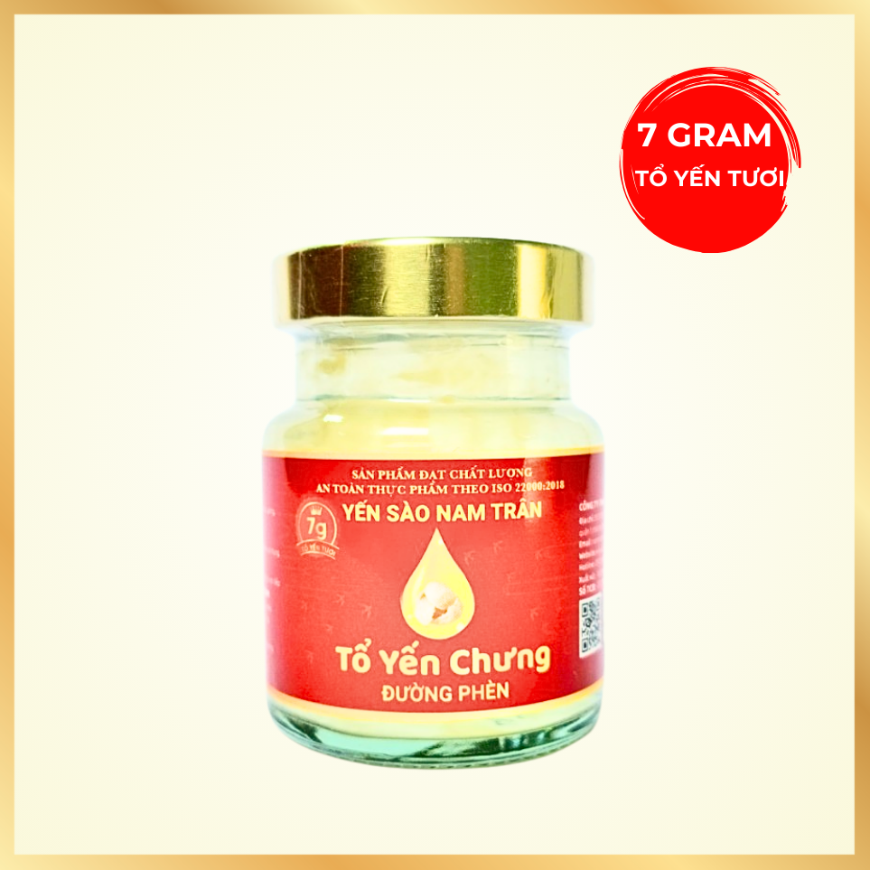 Yến sào chưng Đường phèn NAM TRÂN 7 gram Tổ Yến Tươi, Phục hồi sức khoẻ, Giảm mệt mỏi. Lọ 70 ml