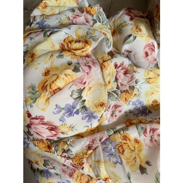 Đầm maxi cột nơ lưng đi biển xinh yêu chất voan hoa có lót và sẵn bra ngực TRIPBLE T DRESS - size M/L - MT1
