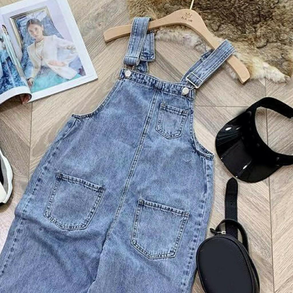 Quần yếm nữ  Yếm jean dài nữ dáng baggy, yếm bò ulzzang phong cách hàn quốc MS13-23