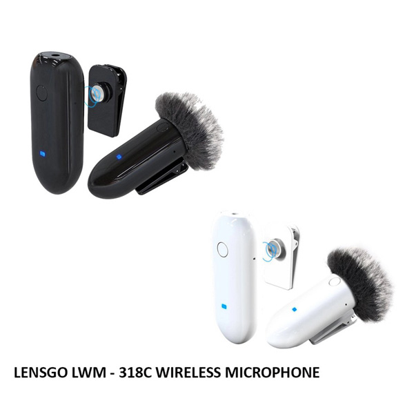 LensGo LWM 318C - Micro cài áo không dây sạc Pin với khoảng cách thu tới 50m - Hàng chính hãng