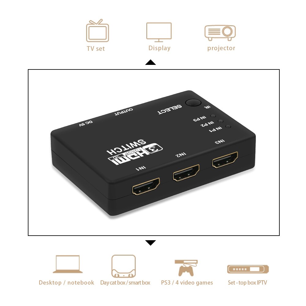 Bộ Chuyển Đổi Tín Hiệu HDMI Vào 3 Ra 1 + Có Điều Khiển Từ Xa FSU Dành Cho Tivi