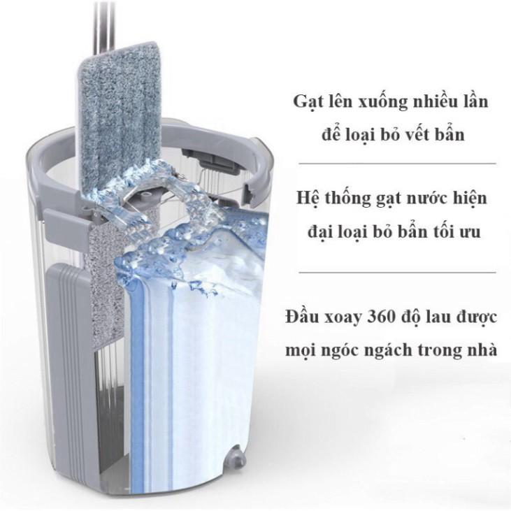 Cây lau nhà tự vắt megahome, bộ lau nhà 2 ngăn hàng Việt Nam chất lượng cao