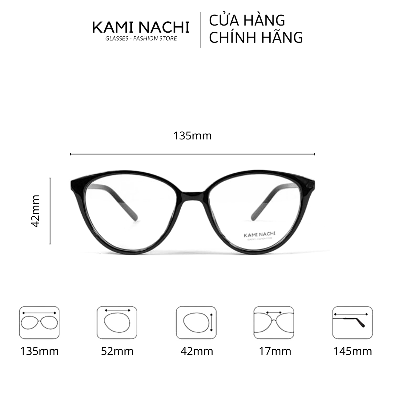 Gọng kính nhựa dáng mắt mèo KAMI NACHI phong cách tự do 2360