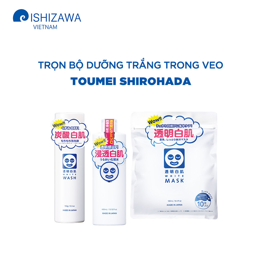 Combo T1 Dưỡng Trắng Trong Veo Toumei Shirohada (730ml)