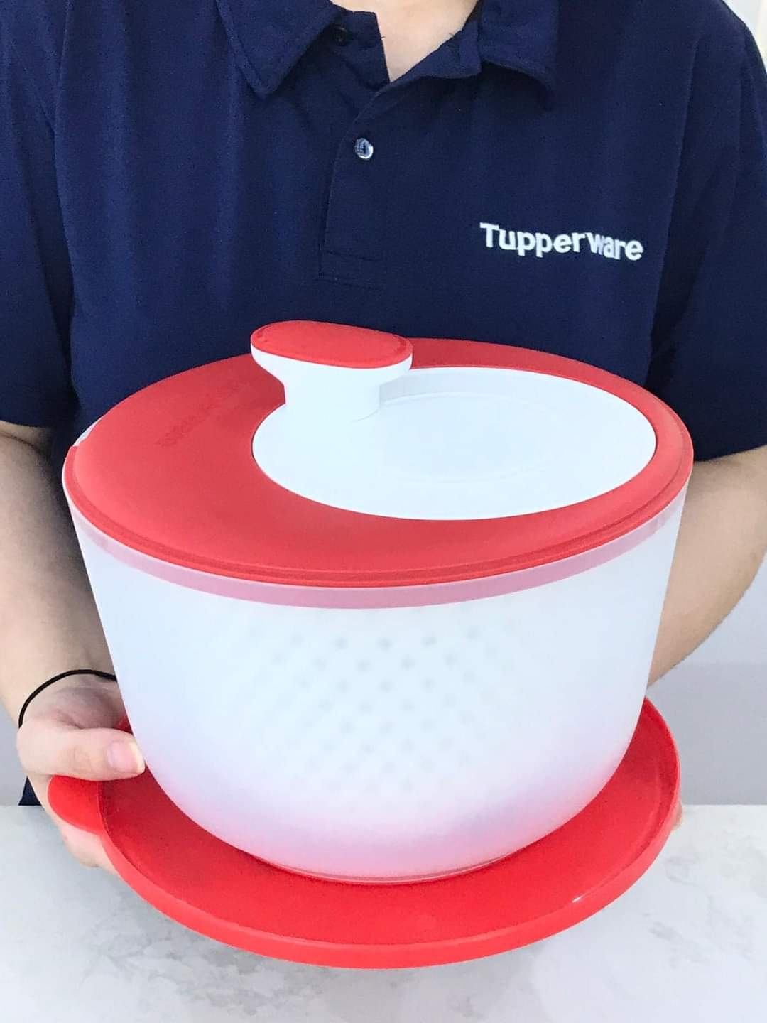 Dụng cụ quay rau Tupperware chính hãng - màu đỏ