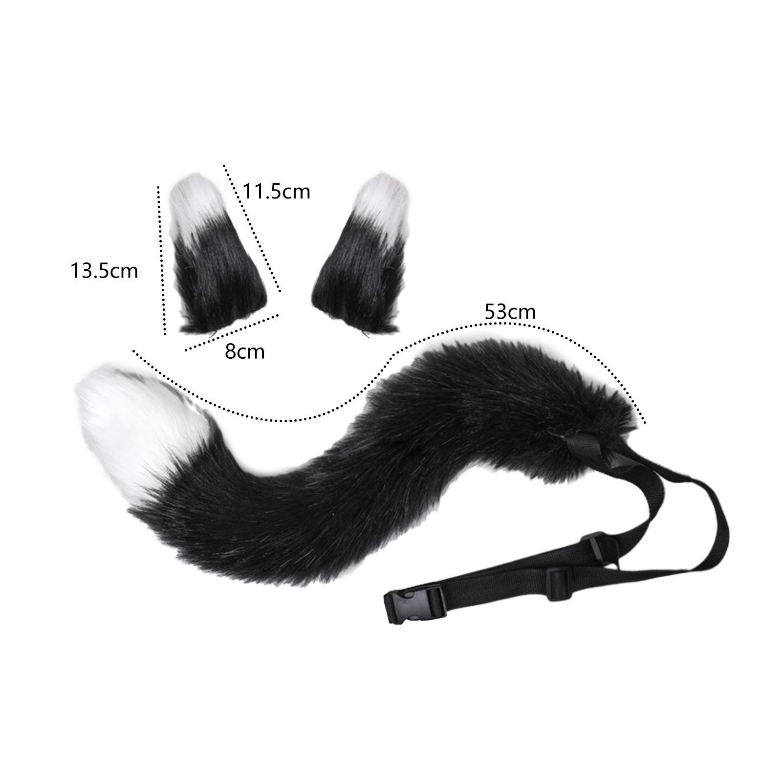 2 Set Ears and Tail Cat Ear Headdress for Fancy Dress