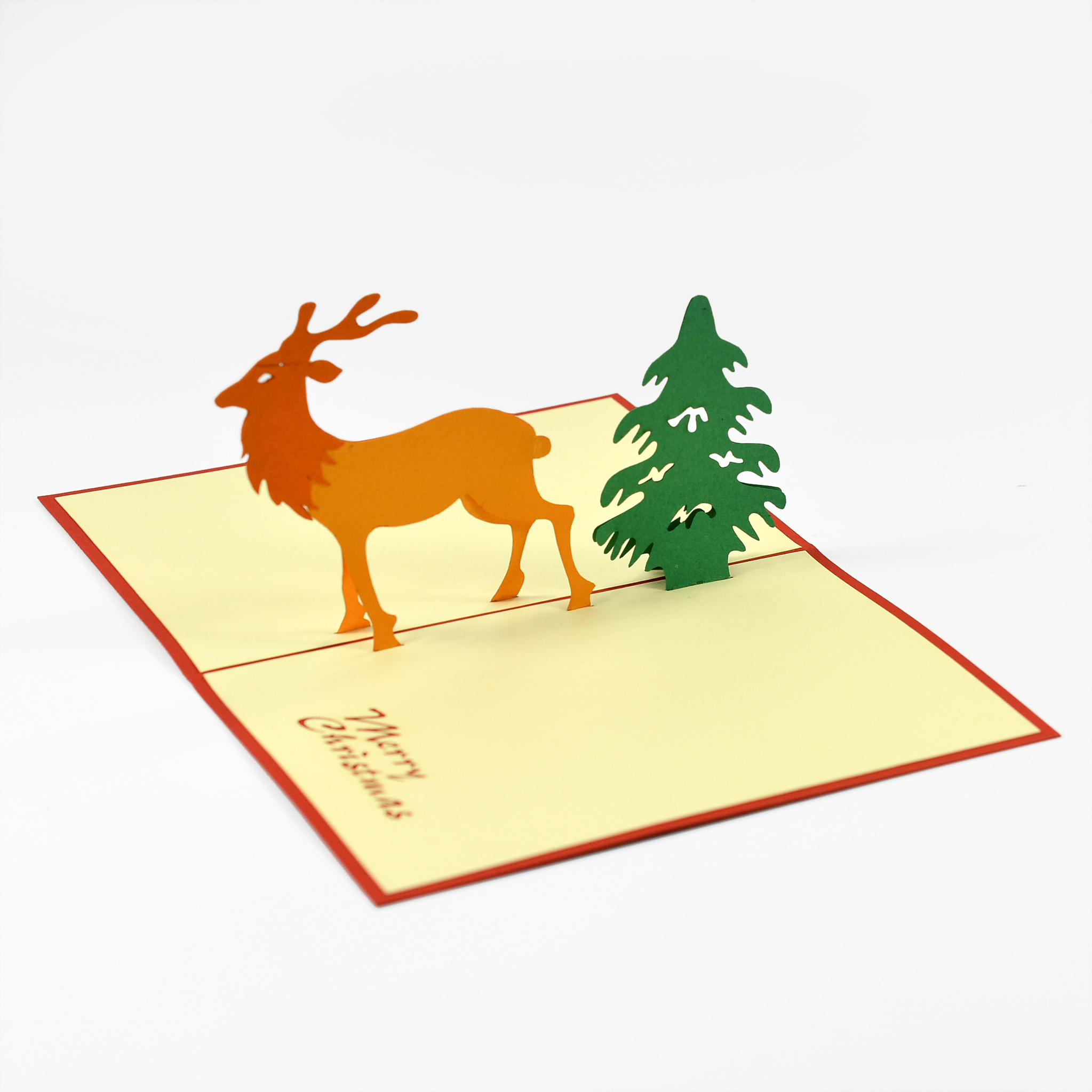 Thiệp nổi 3D handmade, 3D pop-up card Reindeer Tuần lộc ngày Giáng Sinh, size 10x15cm CN036