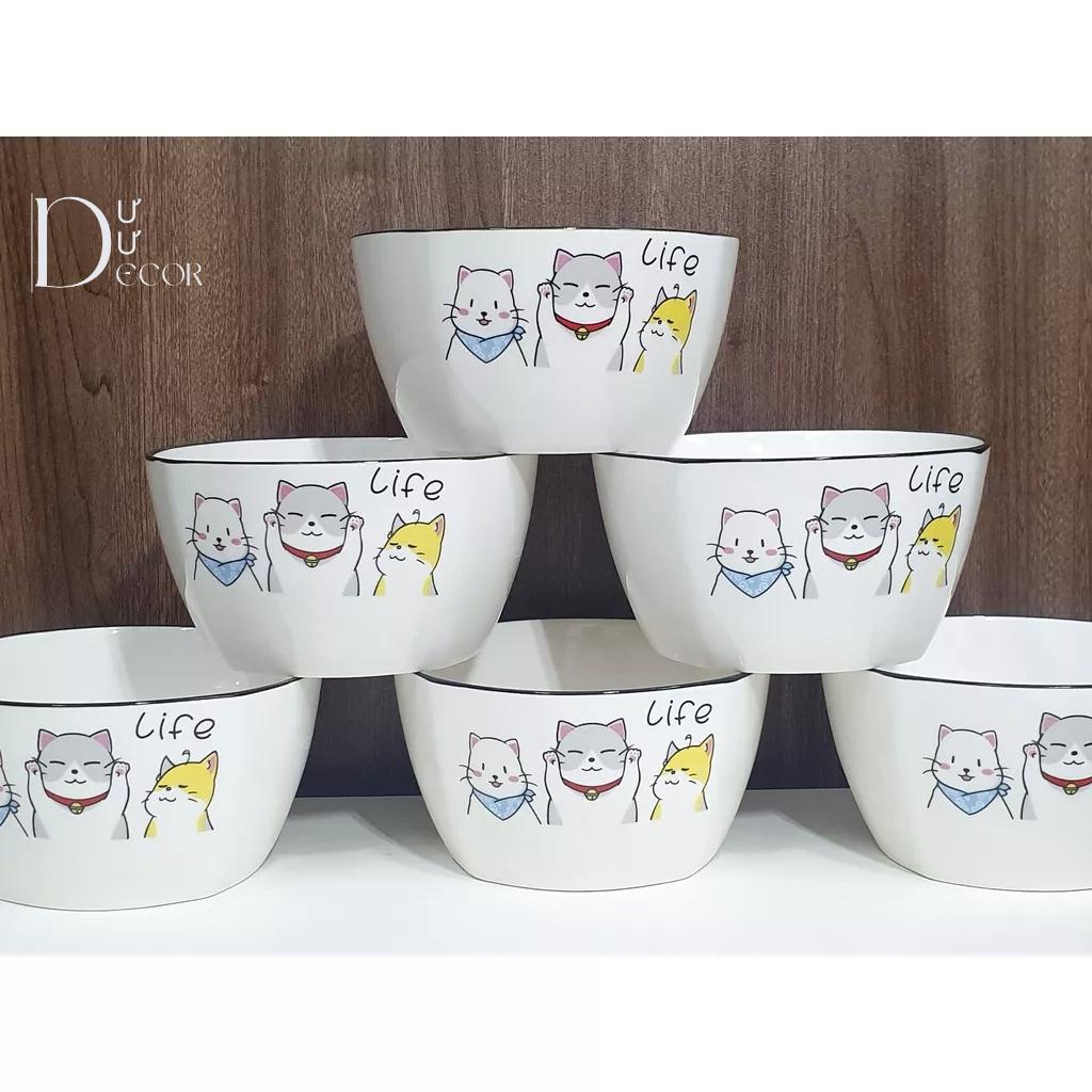 Chén sứ/bát sứ Mèo Japan