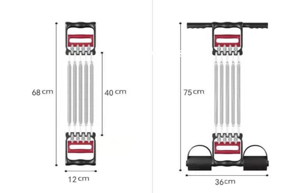 Dây Kéo Cáp 5 Lò Xo Titan Tập Thể Thao Đa Năng Có Bàn Đạp - Tập Cơ Ngực , Cơ Tay Tập GYM Hiệu Quả Tại Nhà