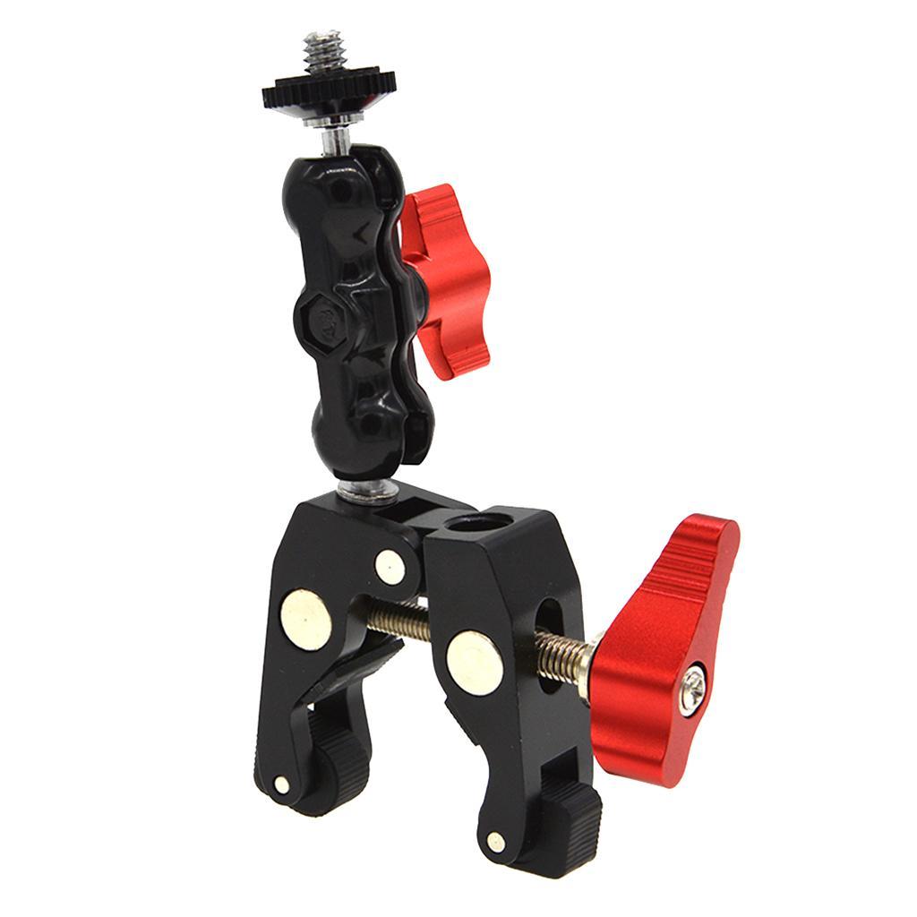 Ball Head Clamp  Arm w/ 1/4"-20 Thread for Camera  Monitor