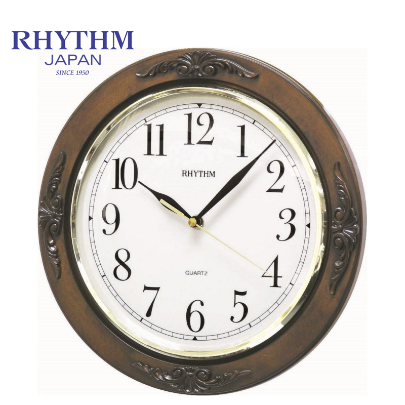 Đồng Hồ Treo Tường Nhật Bản - Rhythm Cmg938Nr06 Kt 30.0 X 4.0Cm, 795G Vỏ Gỗ