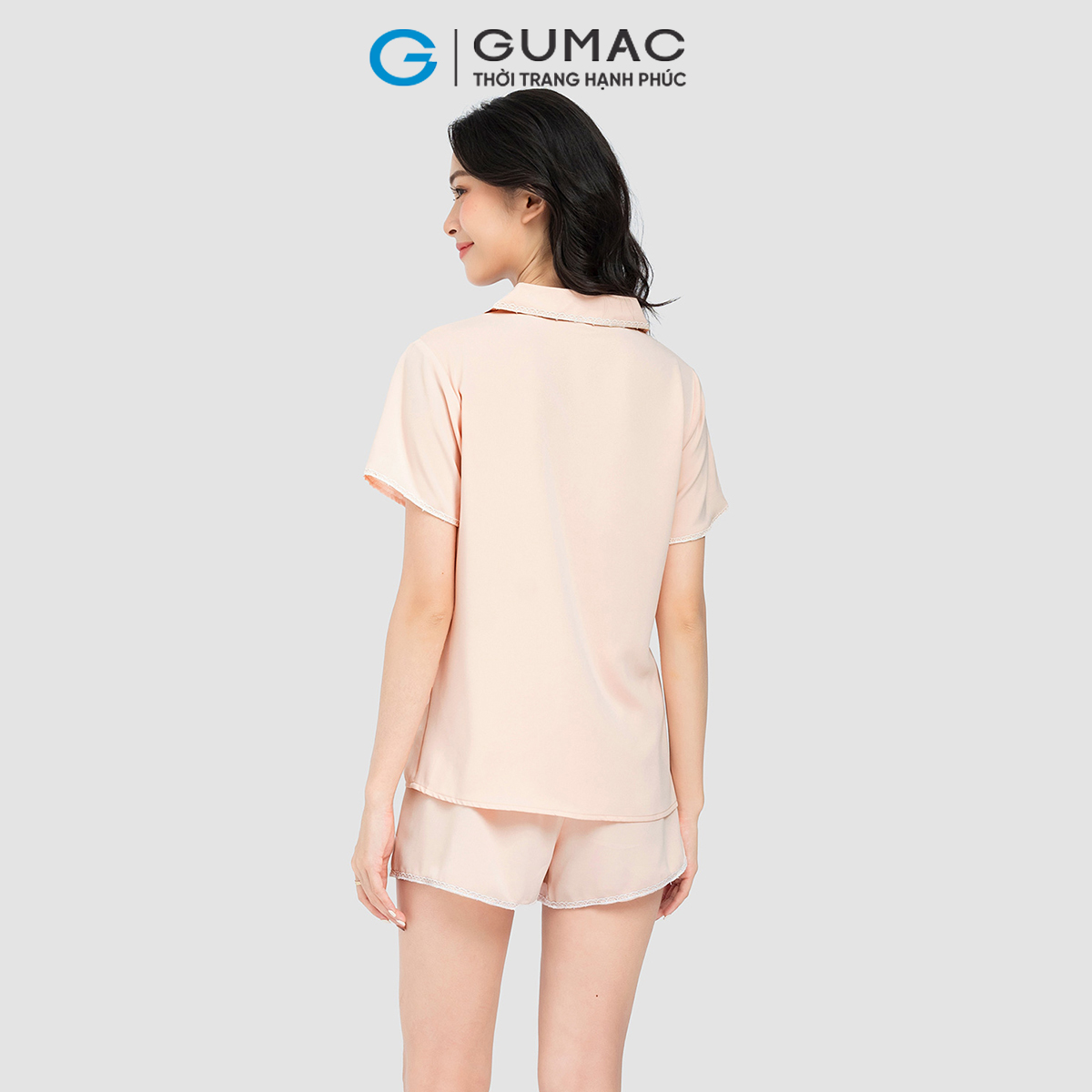 Set ngắn phối đăng ten thời trang GUMAC SC10061