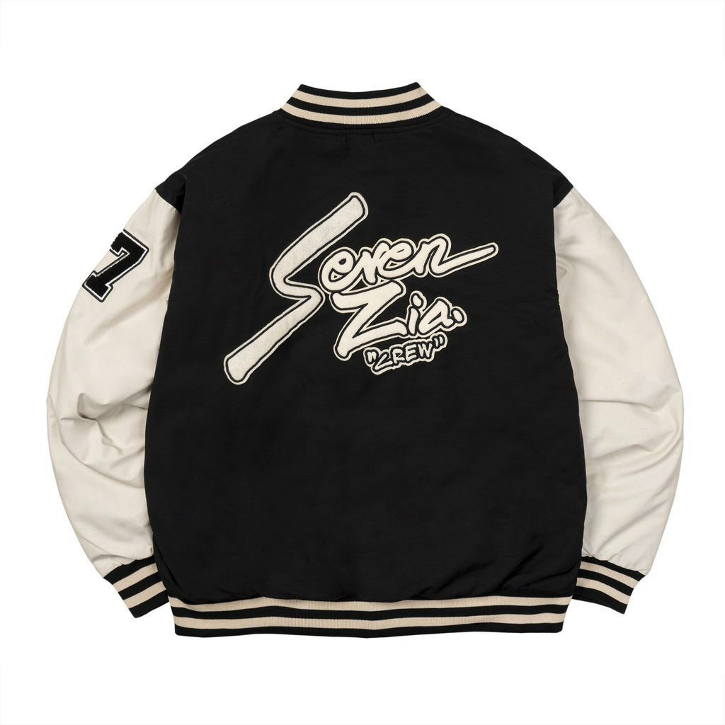 Áo Khoác Bomber Dù chữ cá tính chất dù 2 lớp đẹp - Form chuẩn Unisex Nam Nữ Couple - Thân đen tay đen - XL 61-75kg