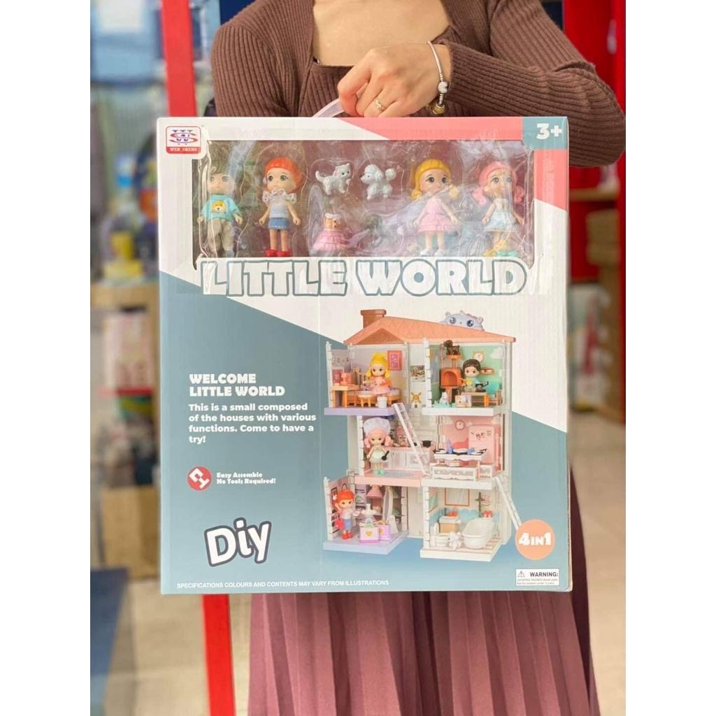 ️️ ️ MÔ HÌNH NGÔI NHÀ BÚP BÊ 3 TẦNG LẮP RÁP SIÊU XỊN LITTLE WORLD