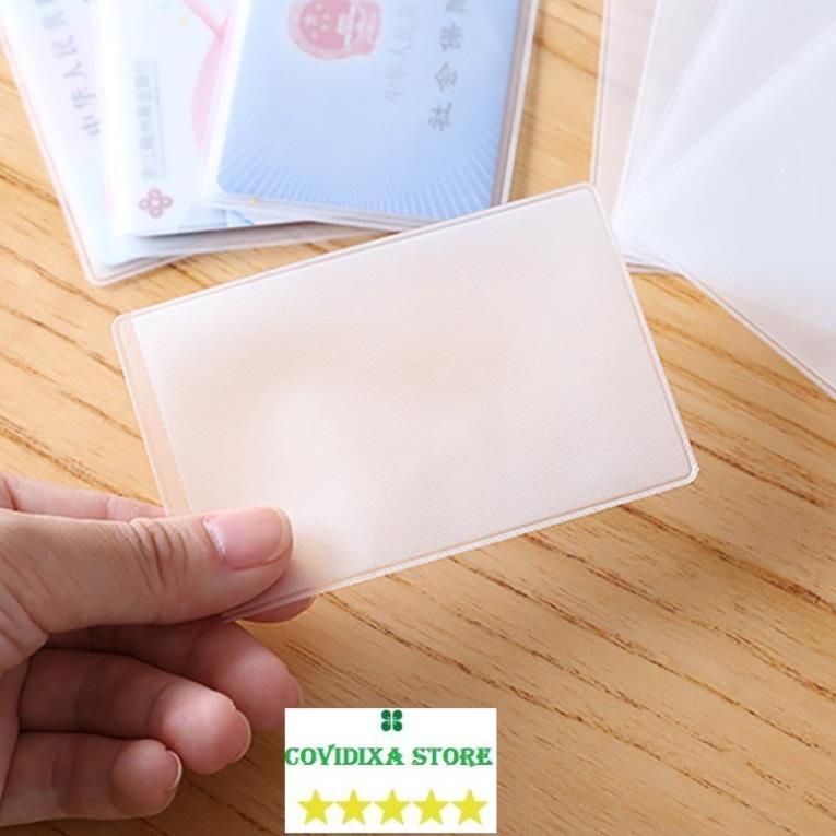 Bọc thẻ ngân hàng bọc thẻ căn cước công dân bảo vệ khỏi trầy xước thiết kế 1 mặt nhám 1 mặt trong
