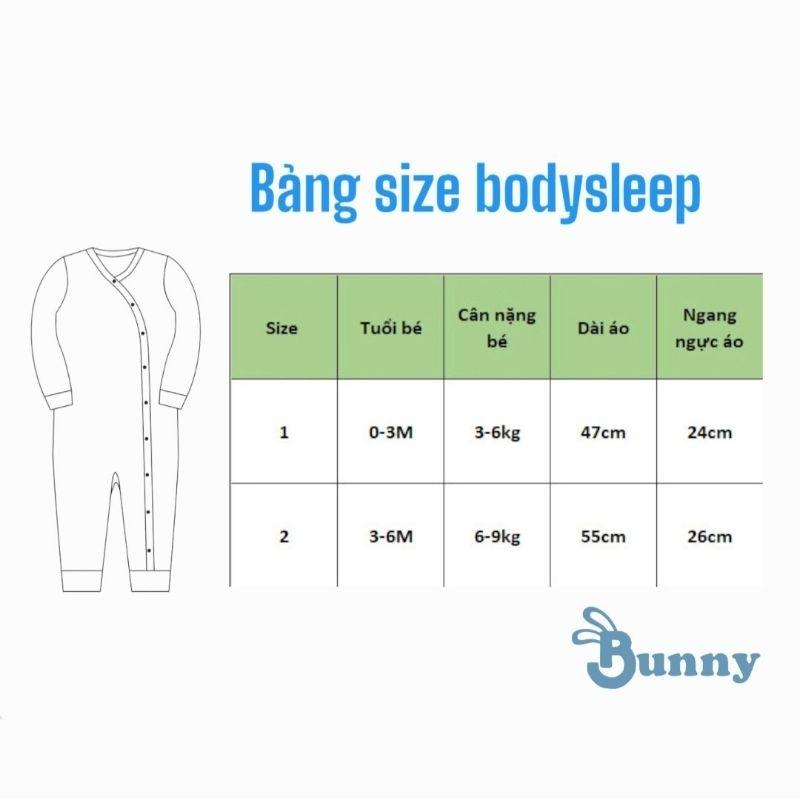 (3-10kg) Body Dài Chất Cotton Mềm Mại, Co Giãn, Thấm Hút Tốt - Bunnybaby