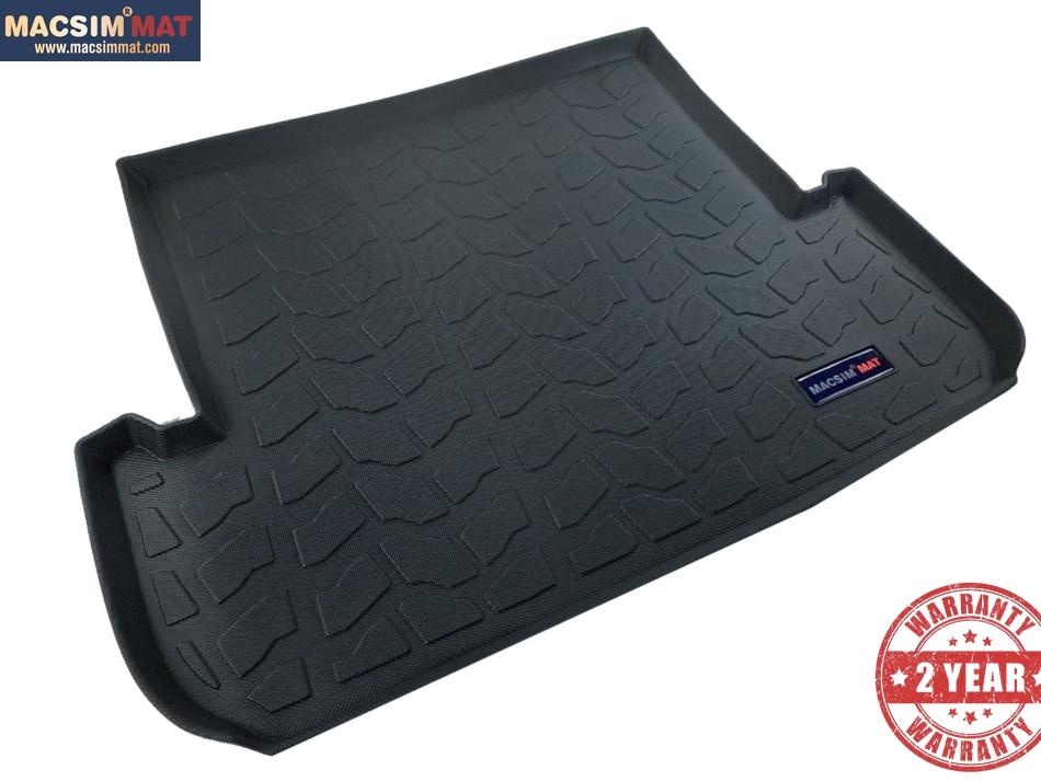 Thảm lót cốp Mitsubishi Pajero 2011-2016 nhãn hiệu Macsim chất liệu TPV cao cấp màu đen