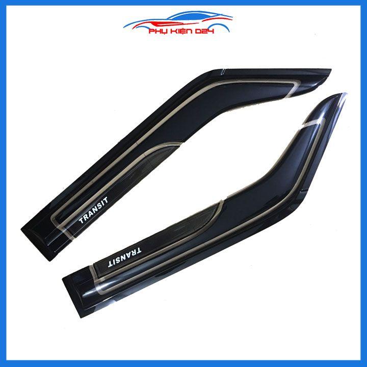 Vè che mưa ô tô Transit 2014-2015-2016-2017-2018-2019-2020-2021 sơn gồ đen nhựa ABS -chắn mưa, cản bụi-