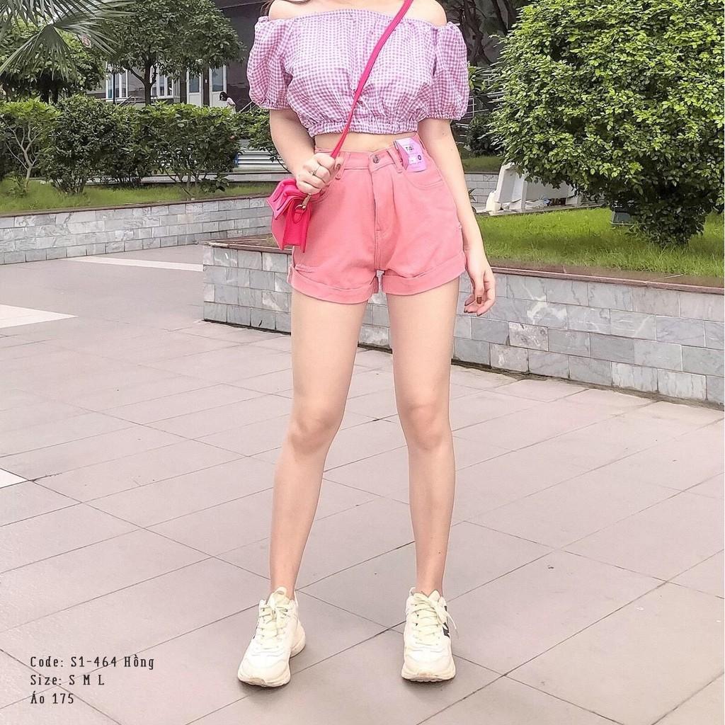 Quần short jean nữ lưng cao King168 , quần short nữ cao cấp TQQ11