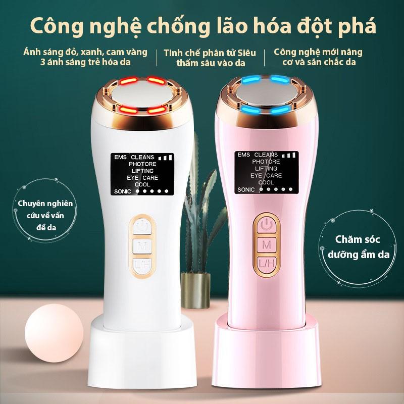 Máy làm sạch da nóng lạnh đa năng - Thiết bị làm sạch da bằng ánh sáng màu RF