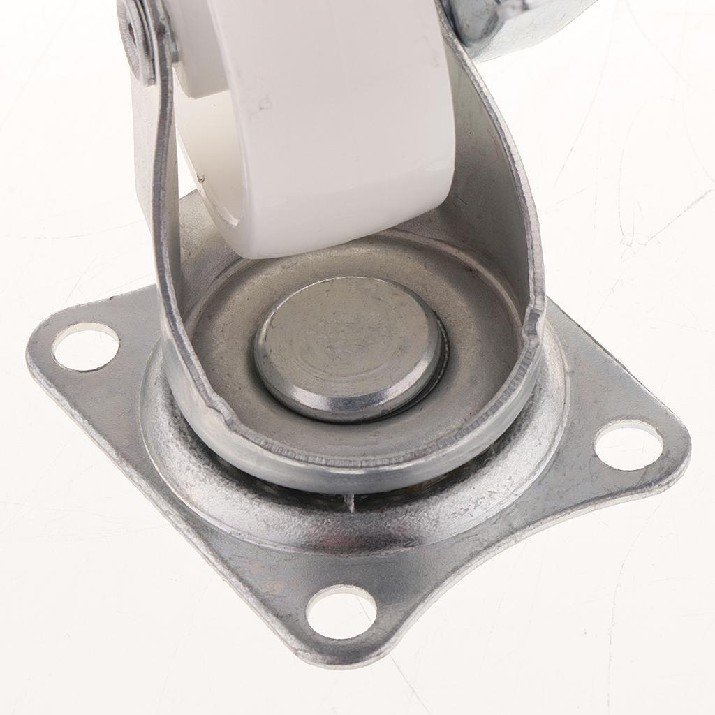 1Pack 1.5'' Swivel Caster Nylon Wheel Top Plate Bearing Heavy Duty With Brake