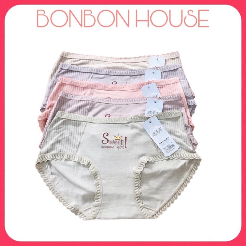 Quần Lót Nữ Cotton Mịn Hoạ Tiết Phối Ren Hàng Đẹp