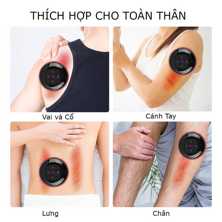 Máy giác hơi cạo gió cầm tay mini sạc pin massage thông minh 6 chế độ, máy giác hơi điện giúp giảm đau nhức, tăng cường lưu thông khí huyết-NG122