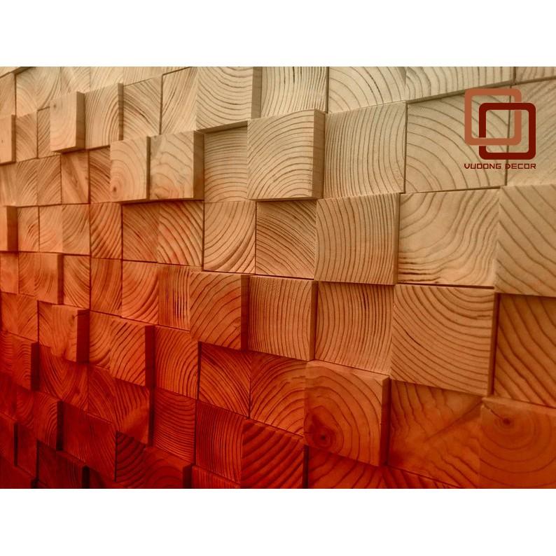 Tranh gỗ trang trí 3D tone ĐỎ CAM (Wood mosaic) - (KÍCH THƯỚC 30x40 và 40X60cm)