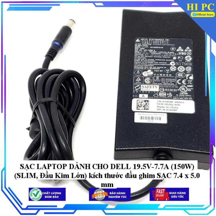 SẠC LAPTOP DÀNH CHO DELL 19.5V-7.7A kích thước đầu ghim SẠC 7.4 x 5.0 mm - Kèm Dây nguồn - Hàng Nhập Khẩu