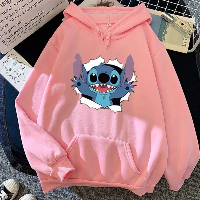 Áo hoodie nam nữ in hình stitch dễ thương,vải nỉ bông nón 2 lớp