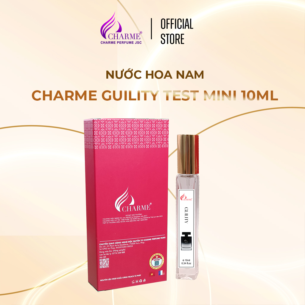 Nước Hoa Nam CHARME GUILITY 10ml/100ml Lưu Hương Lâu Lịch Lãm, Nam Tính_Nước Hoa Chính Hãng