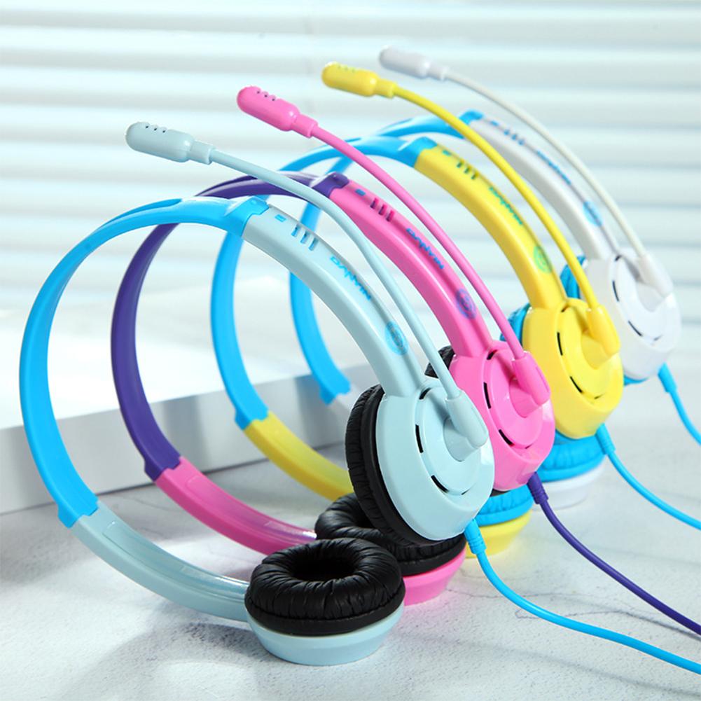 Có Dây 3.5Mm Stereo Trẻ Tai Nghe Tai Nghe Chơi Game Dễ Thương Cho Trẻ Em Laptop Máy Tính PC Tai Nghe Chụp Tai Có Micro Trực Tuyến Đẳng Cấp