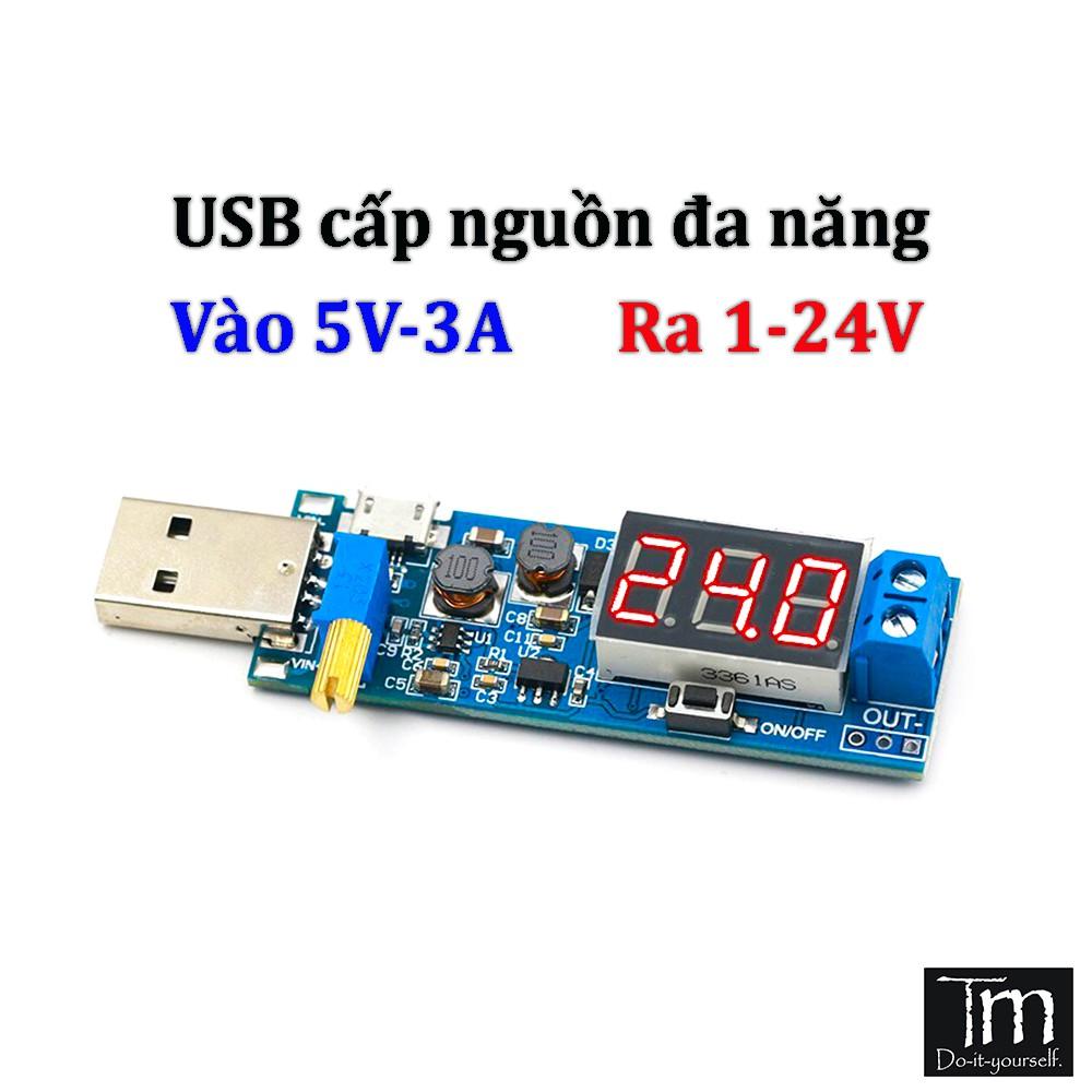 Mạch Tăng Hạ Áp DC-DC Hiển Thị Led Vào USB 5V3A