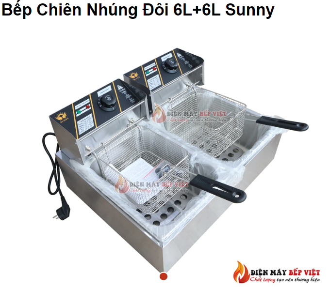 Bếp Chiên Nhúng Đôi 6L+6L Sunny, Bếp Chiên Nhúng, Bếp Chiên Điện