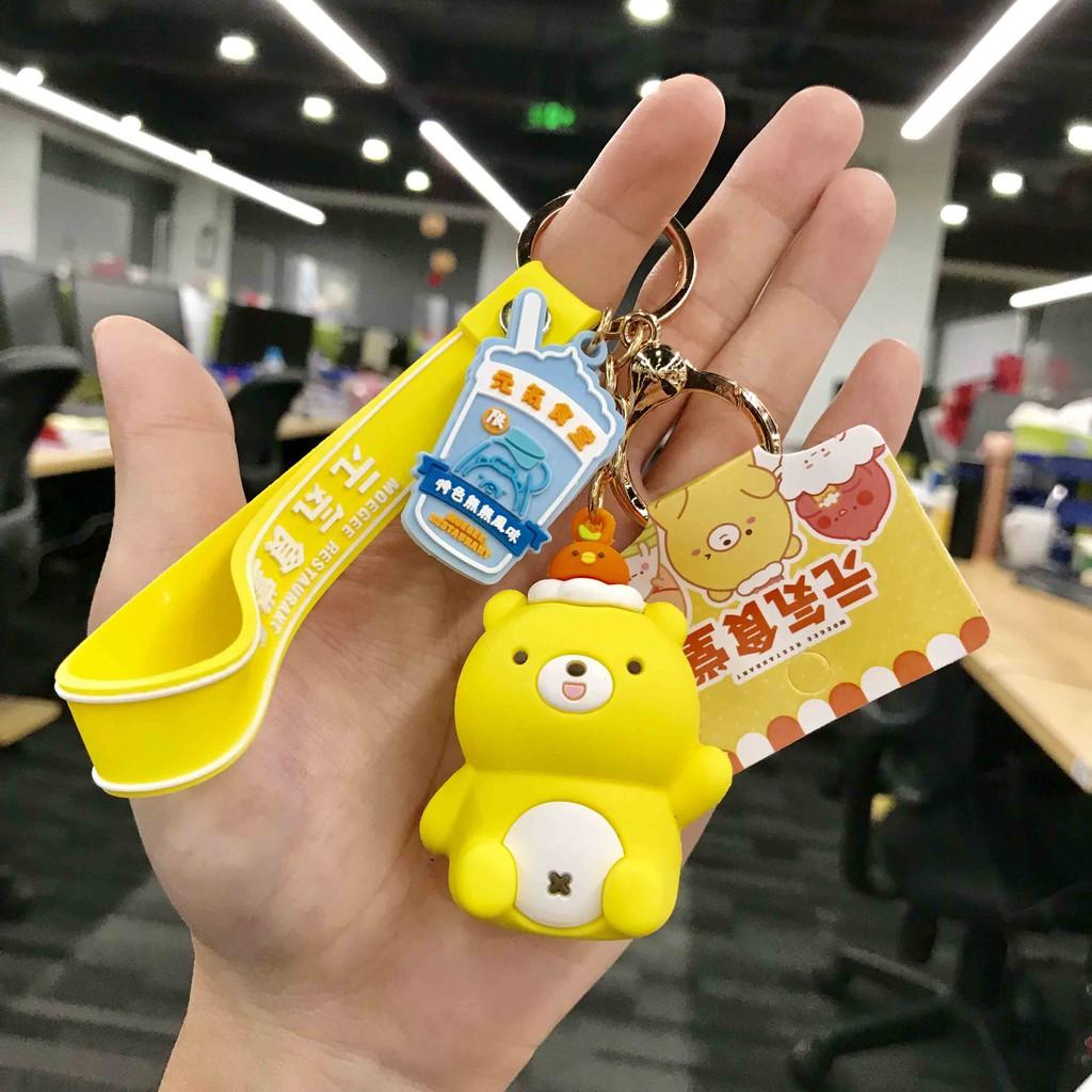 Móc khóa Gấu vàng đội thú CAO CẤP