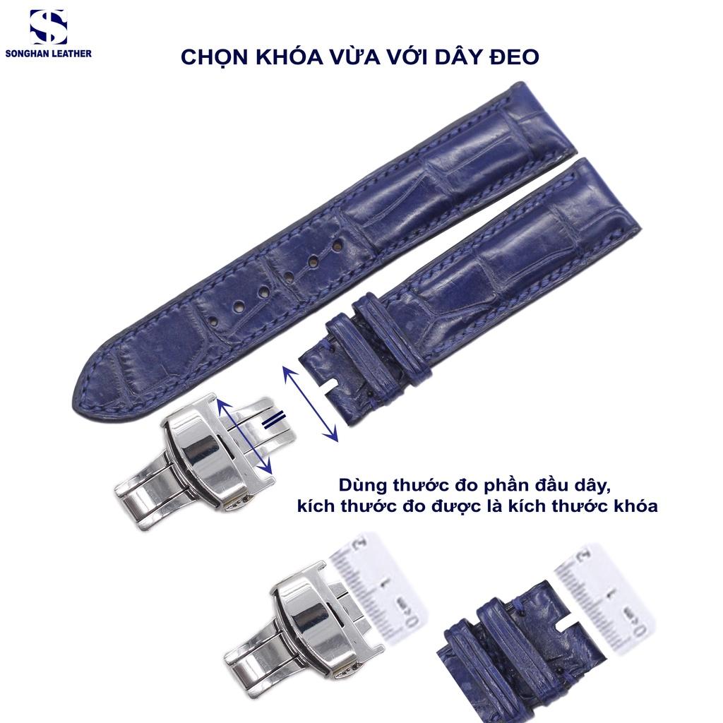 Khóa Bướm Gập Chống Gãy Dây Songhan Leather . Khoá Bấm Dây Da Size 16mm,18mm,20mm,22mm