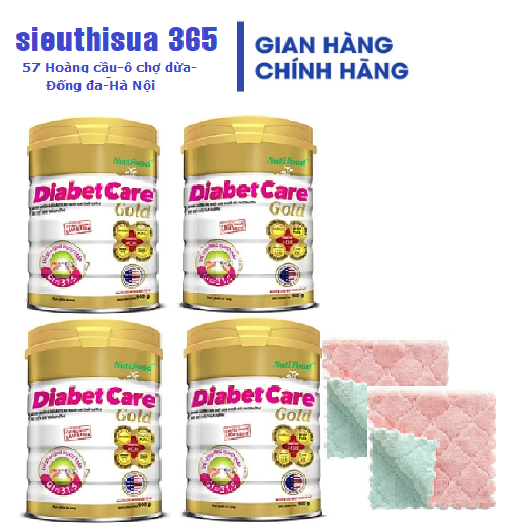 Combo 4 hộp Sữa Bột Diabet Care Gold 900g dinh dưỡng cho người tiểu đường 